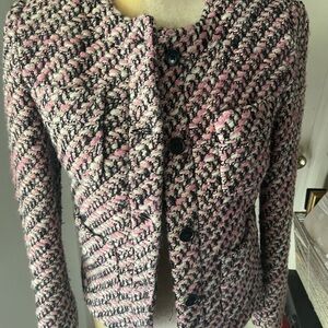 Barneys New York Pink and Black Tweed Jacket